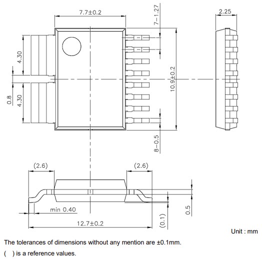 Mechanical Drawing - Asahi Kasei Microdevices CQ36 Coreless Current Sensor ICs